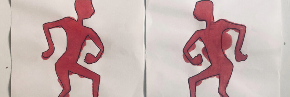 Photo d'un travail graphique du plasticien Philippe Pitet "Dancing With Myself" - 2024